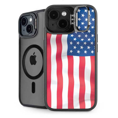 USA Flag iPhone 15 Kickstand Case